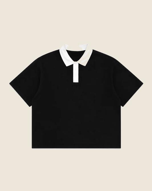 Black & White Boxy Polo Tee