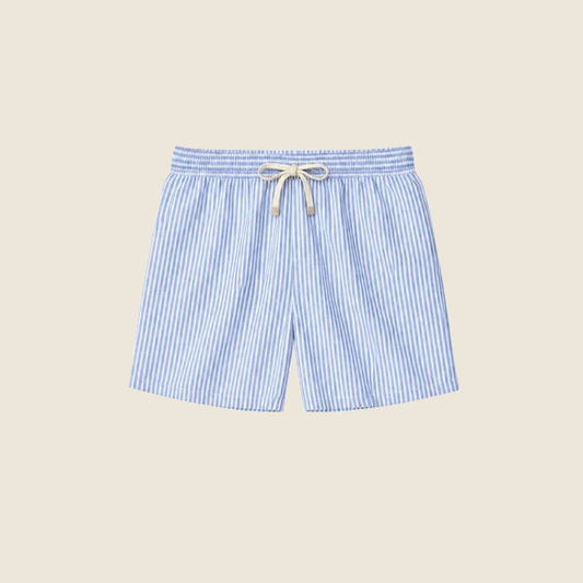 Striped Linen Blue Shorts
