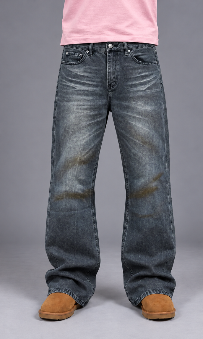 Stone Wash Bootcut Jeans