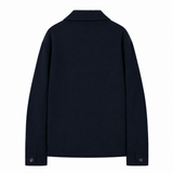 Noireve - Navy Blue Wool Overshirt V2