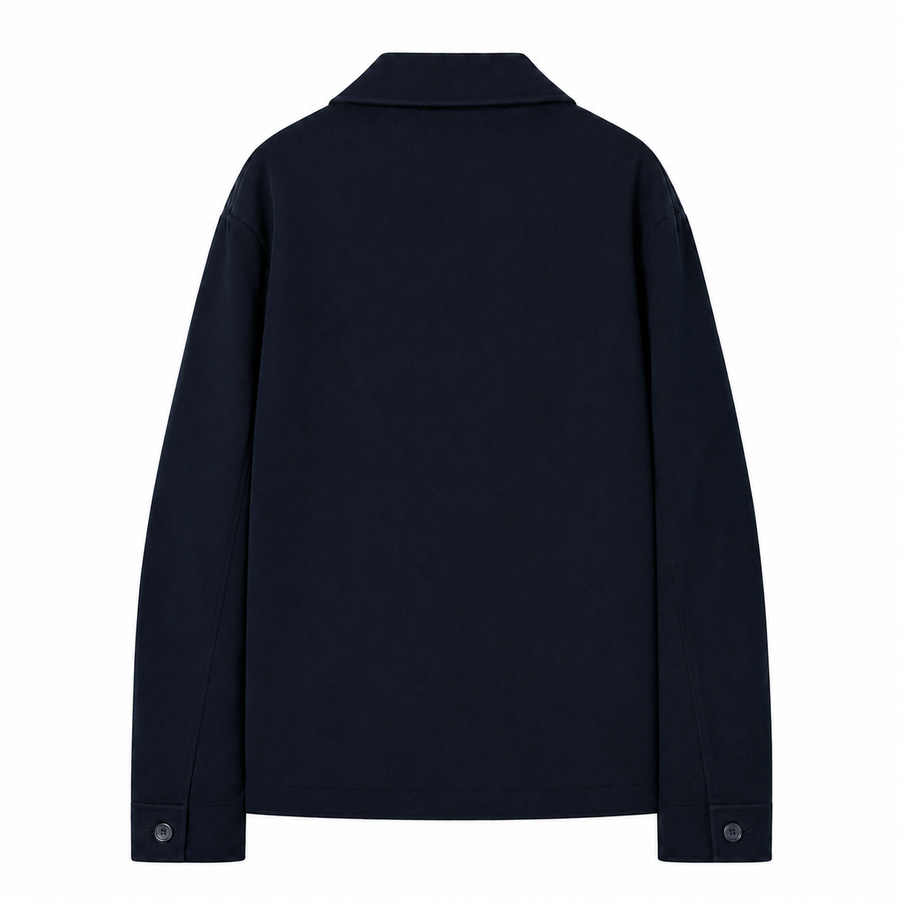 Noireve - Navy Blue Wool Overshirt V2