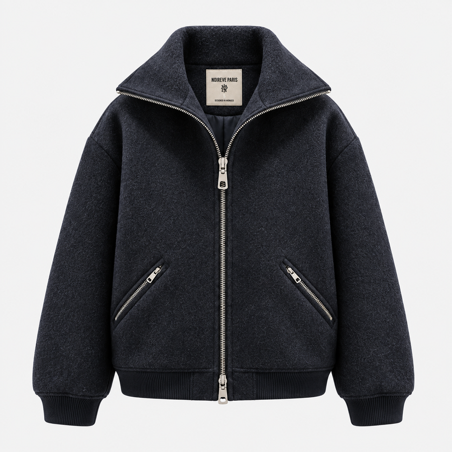 Atelier Wool Zip Jacket — Navy
