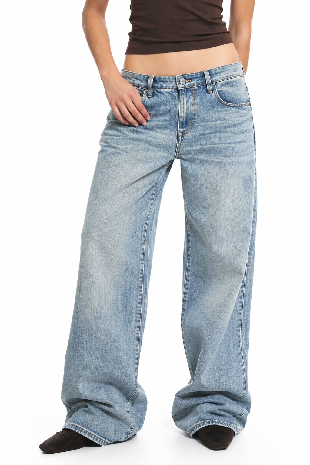 Loose Straight Leg Blue Pants – Jeans