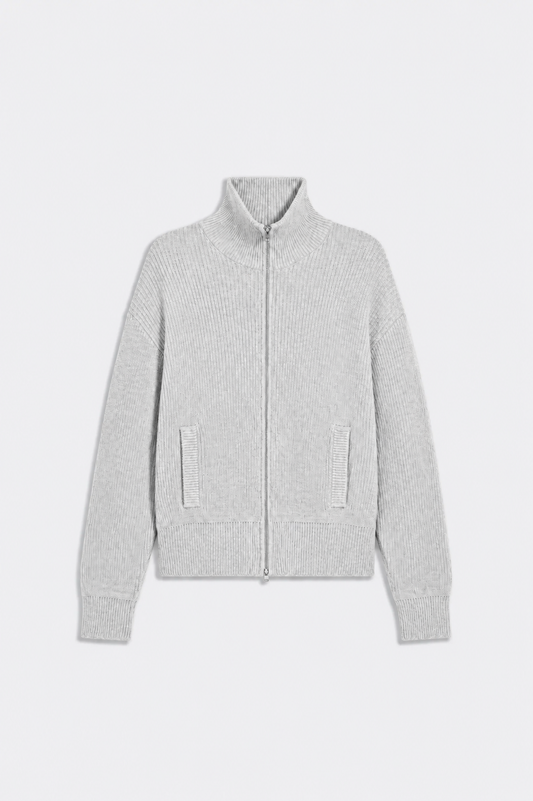 Light Grey Knitted Double Zip