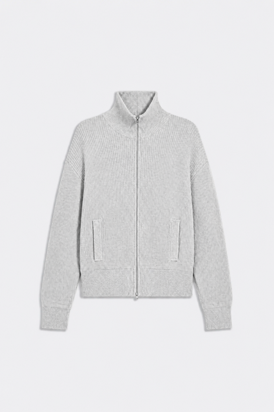 Light Grey Knitted Double Zip