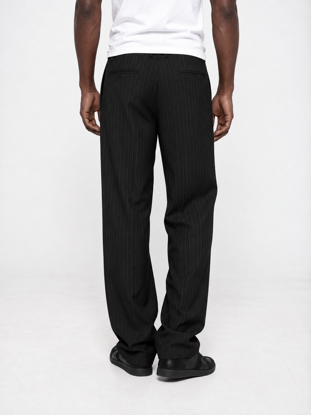 Pinstripe Pleated Trousers