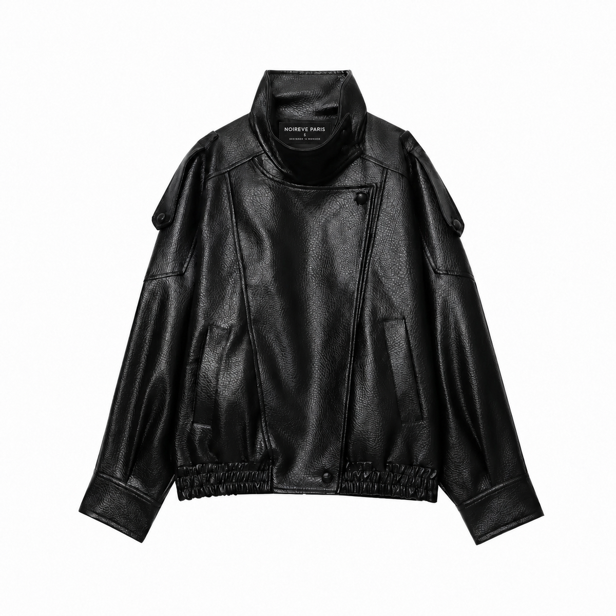 Noireve - Leather Collar Jacket
