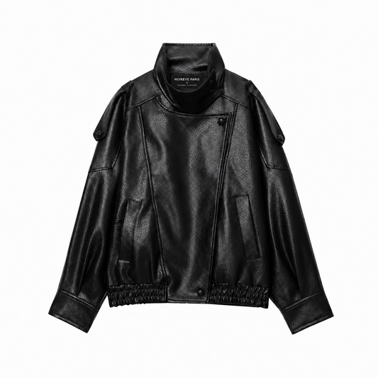 Noireve - Leather Collar Jacket