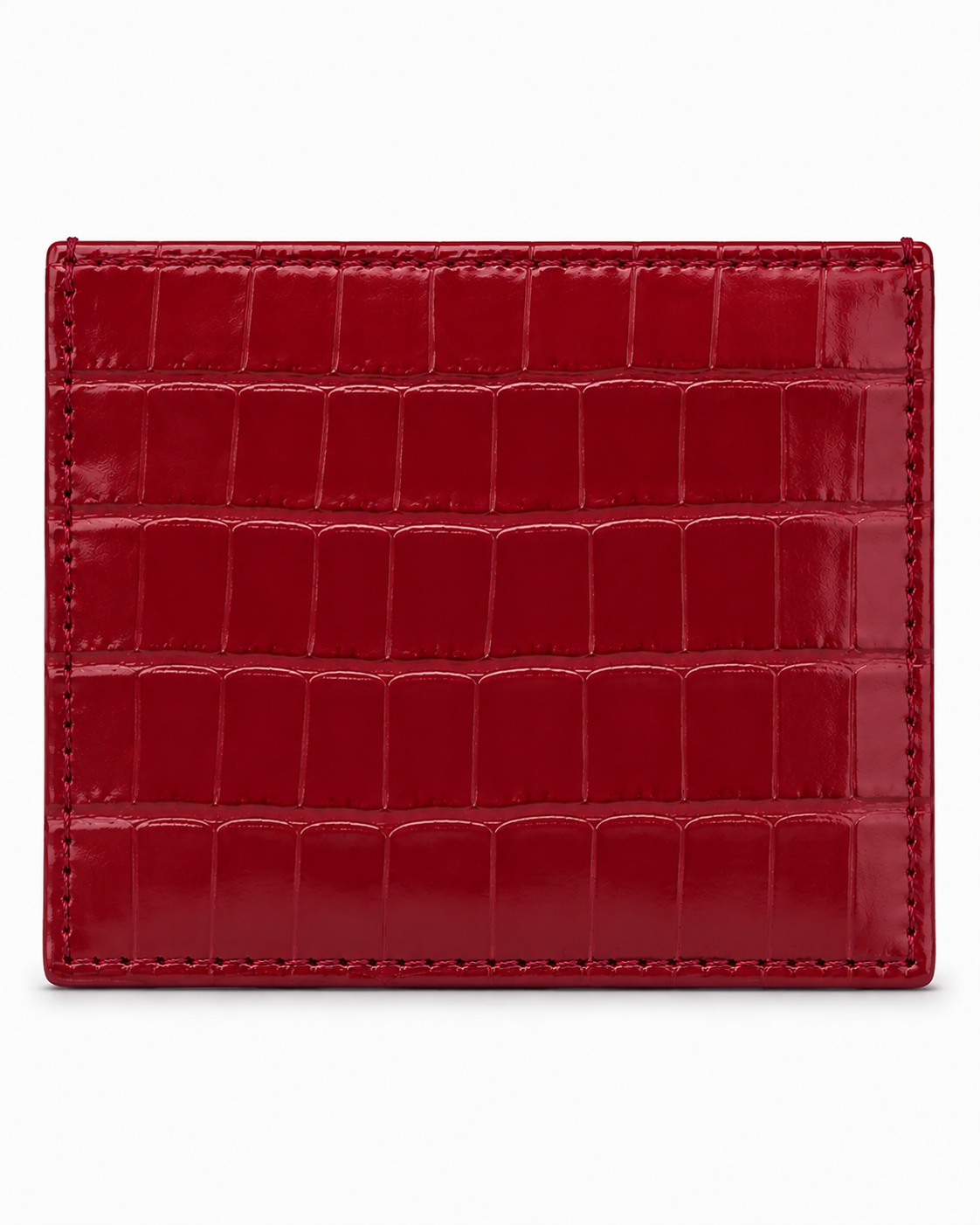 Crocodile Leather Cardholder - Red