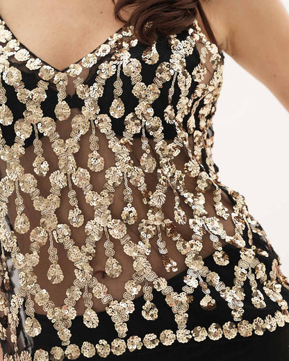 Cassie Embellished Top - Gold