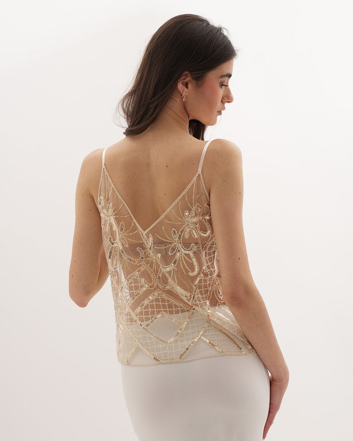 Lara Embellished Top - Gold