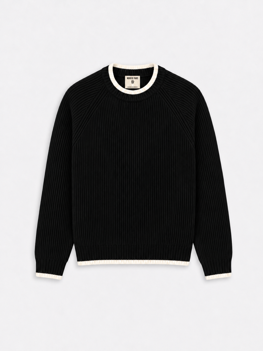 Multi Color Knit Sweater Black front