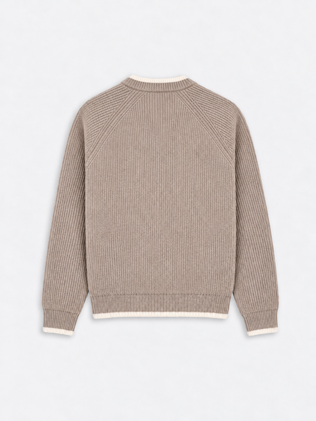 Multi Color Knit Sweater Taupe back