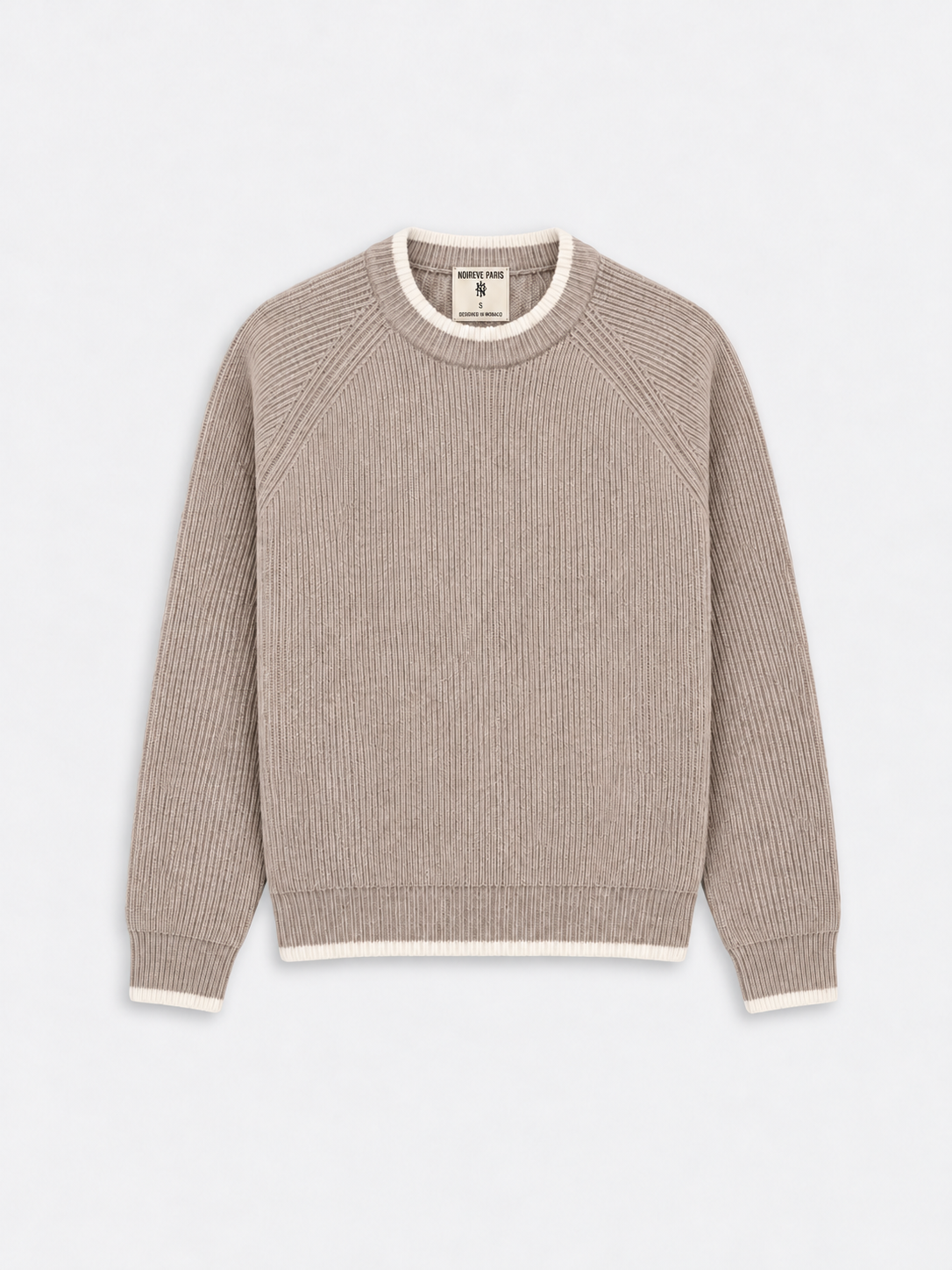 Multi Color Knit Sweater Taupe front