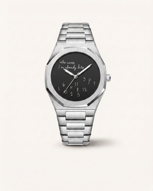 Who Cares I’m Late – Black & Silver