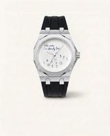 Who Cares I’m Late – White Dial & Rubber Band