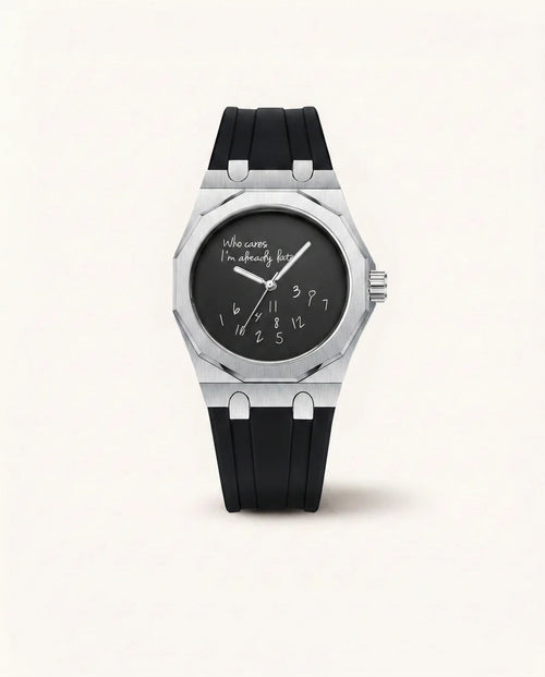 Who Cares I’m Late – Black Dial & Rubber Band