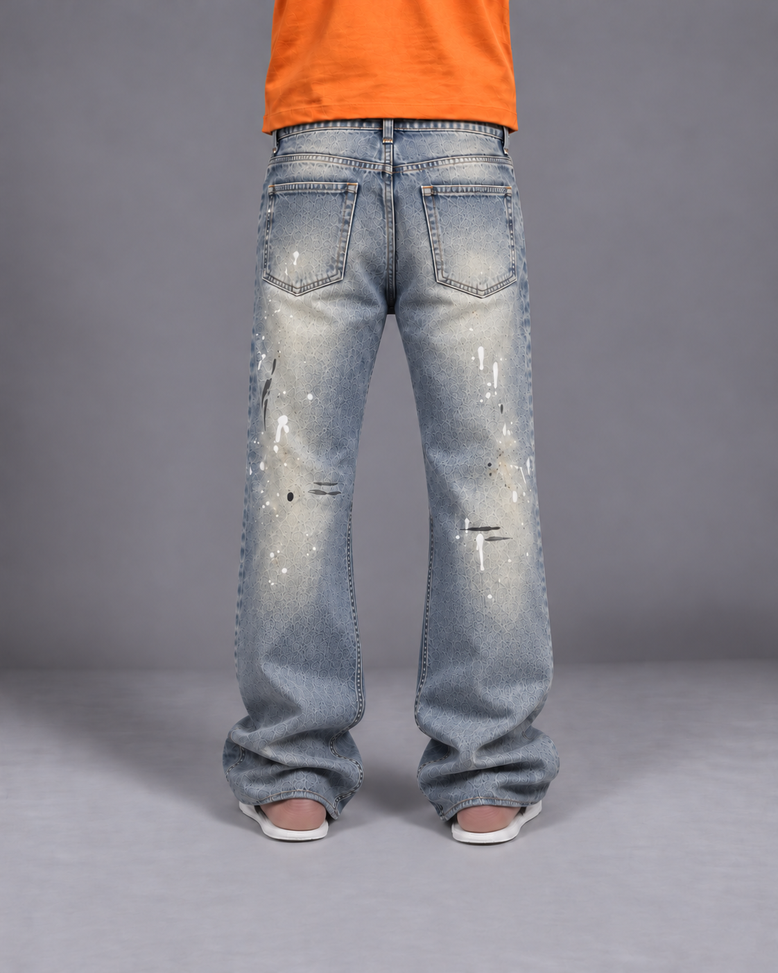 Paint Splatters Blue Denim Jeans