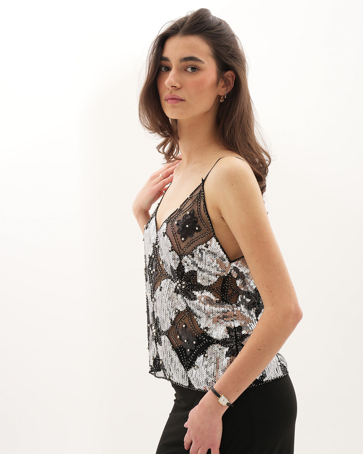 Venice Embellished Top - Silver