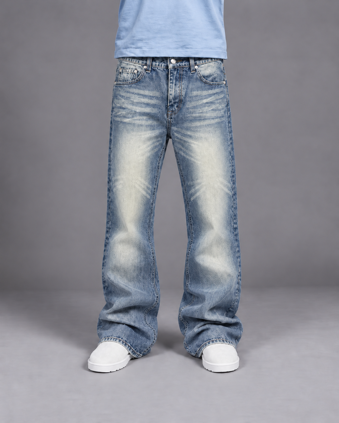 Heavy Wash Blue Bootcut Denim